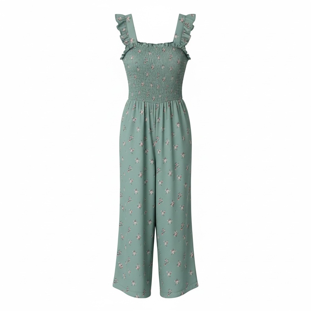 Inspired Hearts Sage Floral Jumpsuit
